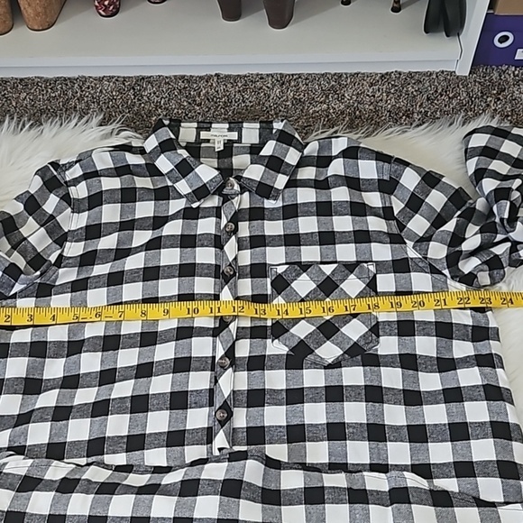 Maurices Black and Off White Soft Flannel Button Down Shirt NWT - Picture 11 of 11